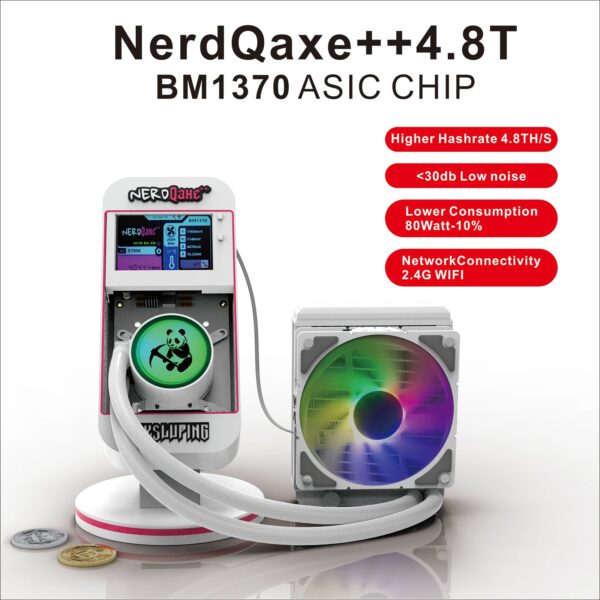 NerdQAXE++4.8TH/s  4xBM1370 Chip Machine SHA-256 Algorithm 150w Asic Power Supply