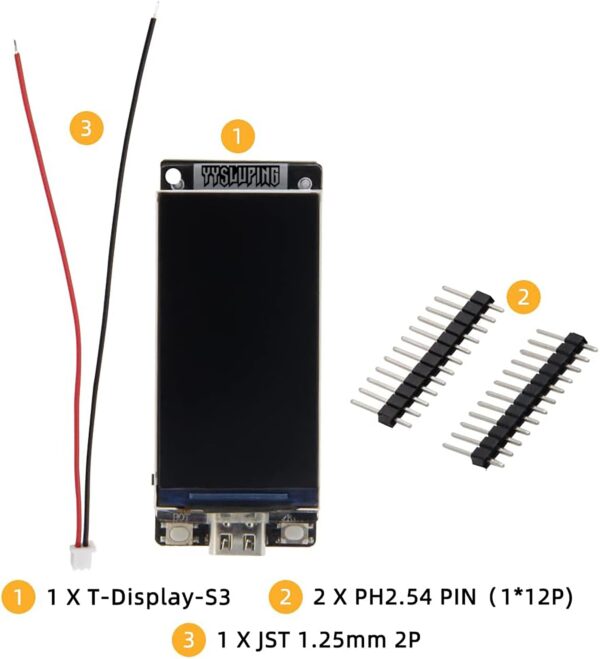 LILYGO T-Display-S3 ESP32-S3 1.9 inch ST7789 LCD Display TTGO Development Board Soldered pin Header Version