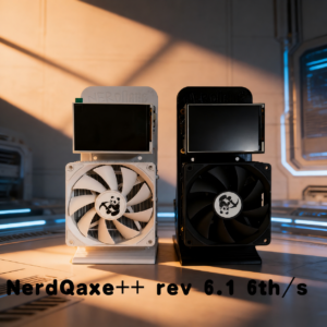 NerdQaxe++ Rev 6.1 6TH/s Bitcoin home miner in white and black models