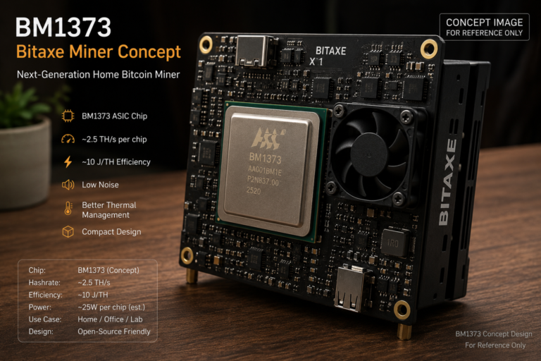 BM1373 Bitaxe miner concept image for Bitcoin home mining